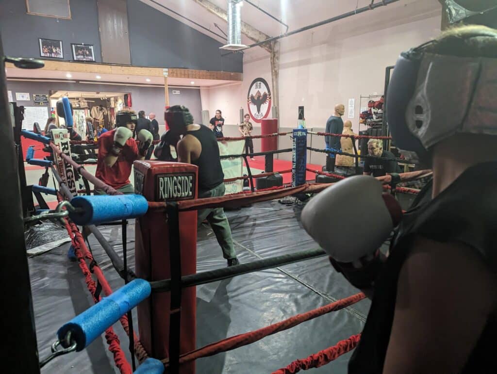 homeland heroes ring with mma students sparring